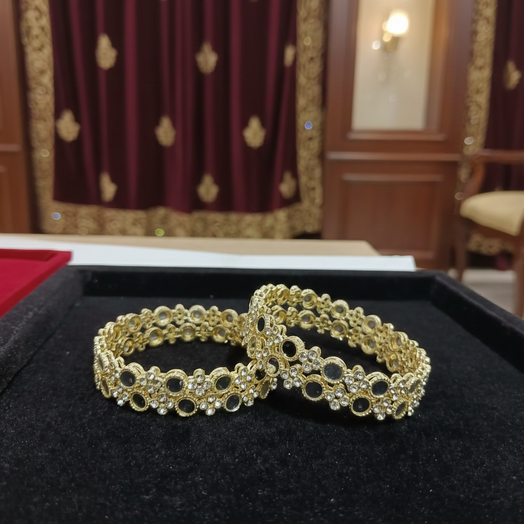 Brass Bangles with Mirror