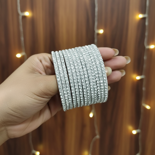 Silver-Colored 12 Bangles