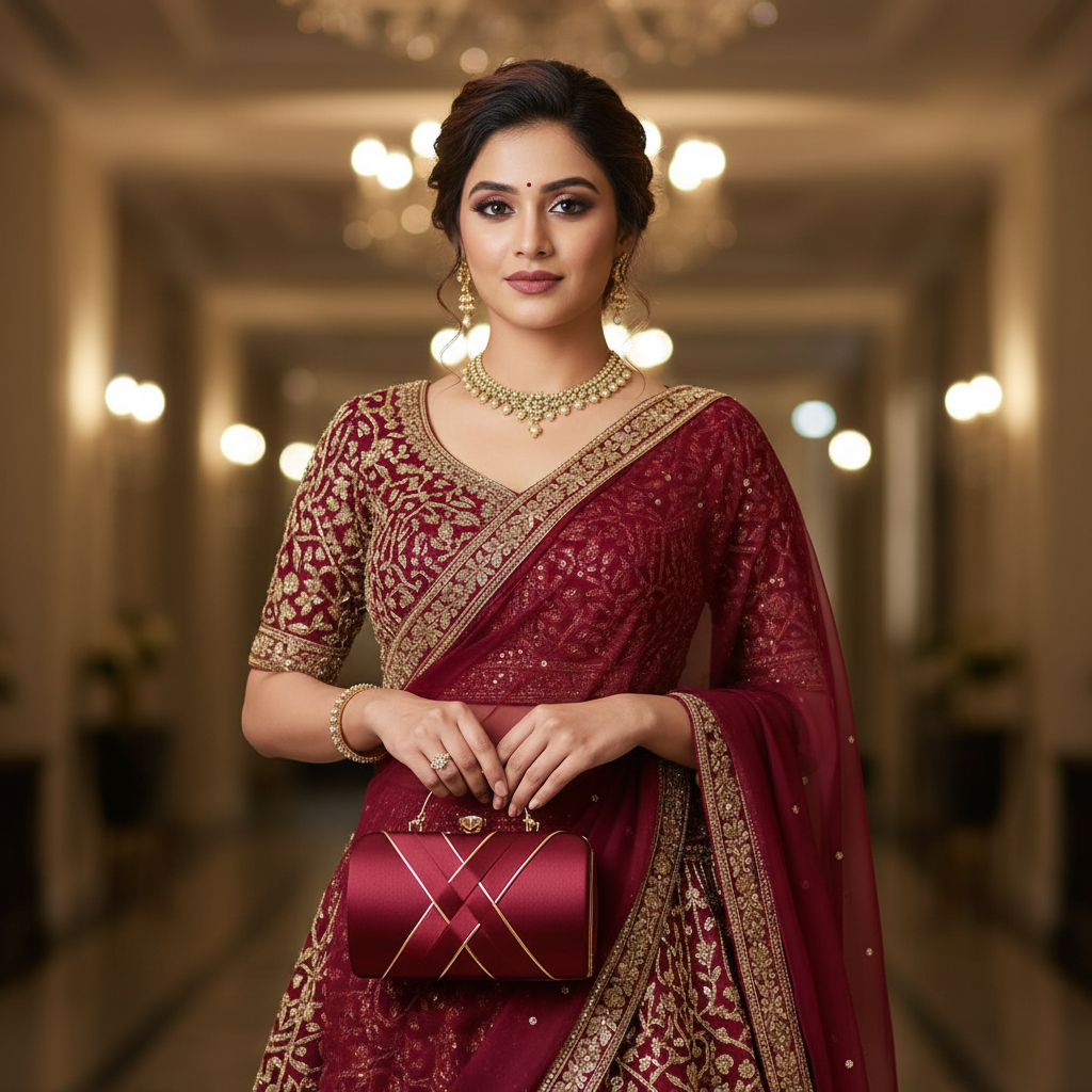 Criss-Cross Pattern Clutch Bag