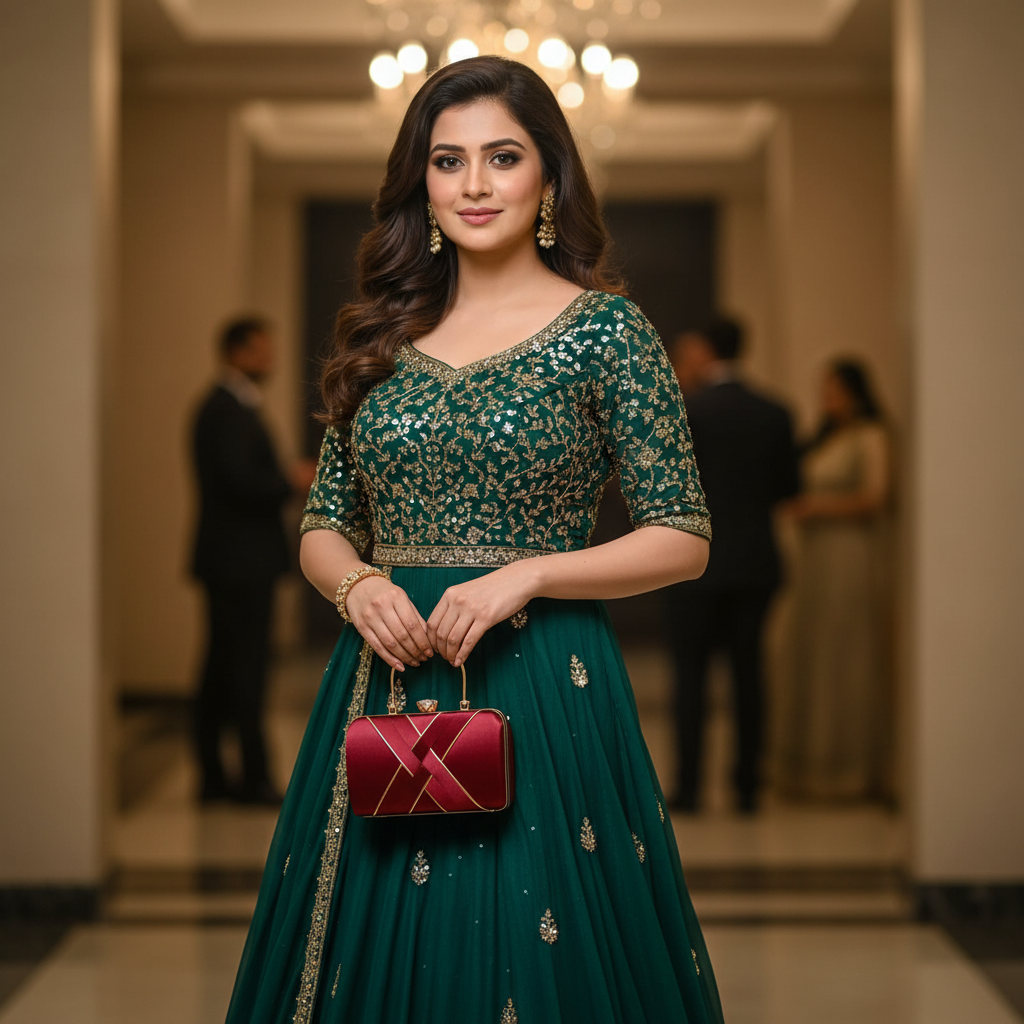 Criss-Cross Pattern Clutch Bag