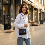 Rectangular Faux-Leather Shoulder Bag