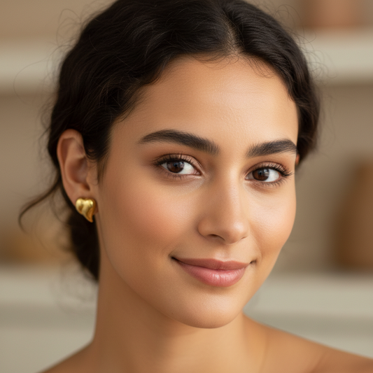 Heart-Shaped Anti-Tarnish stud earrings