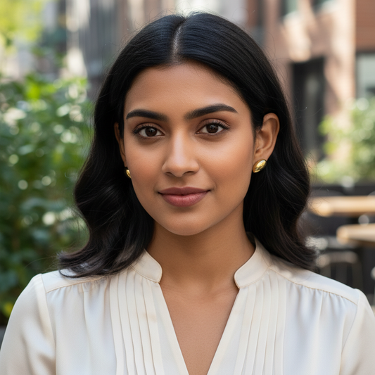 Oval-Shaped Stud Earrings