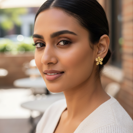 Flower Design Anti-Tarnish Earrings