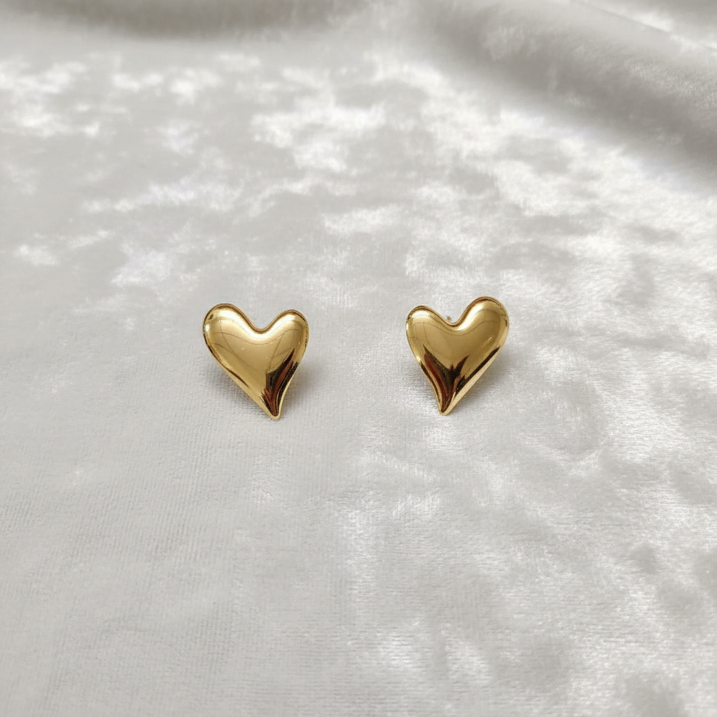 Heart-Shaped Stud Earrings