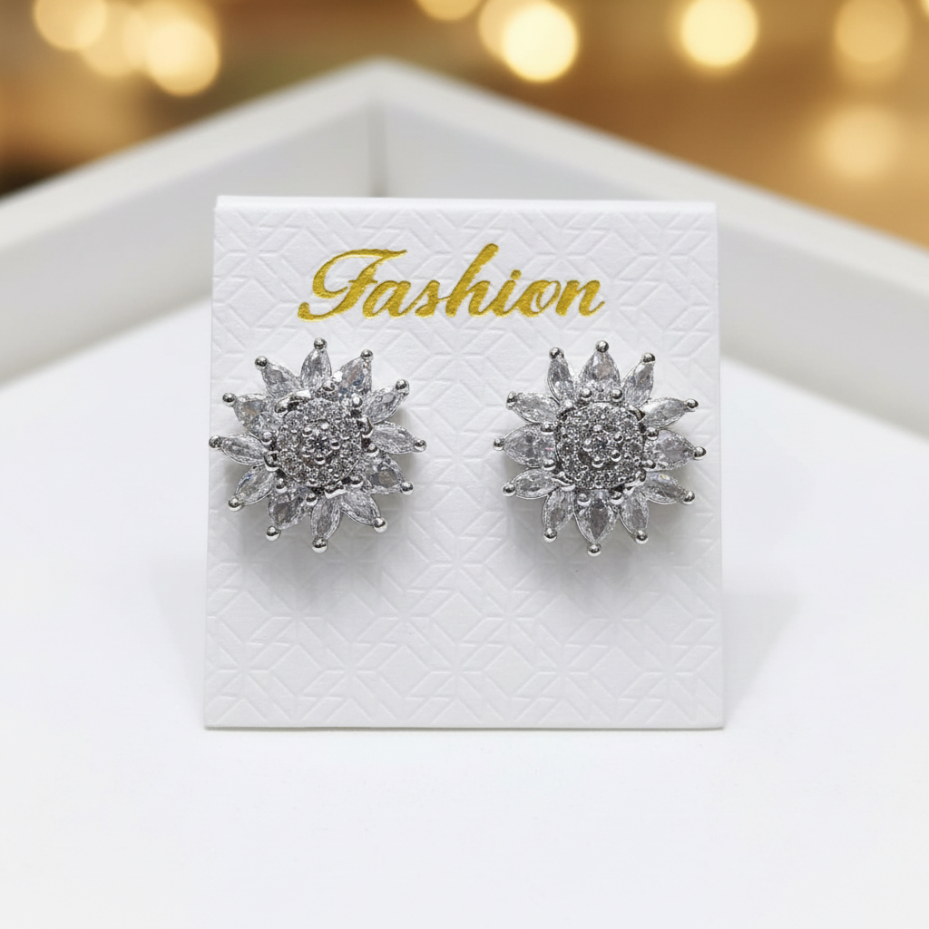Premium Silver-Toned Stud Earrings