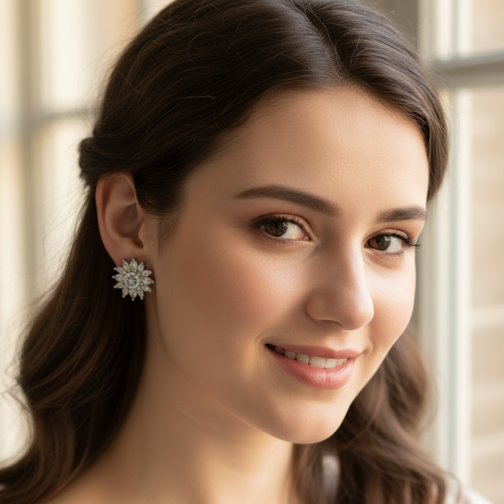 Premium Silver-Toned Stud Earrings