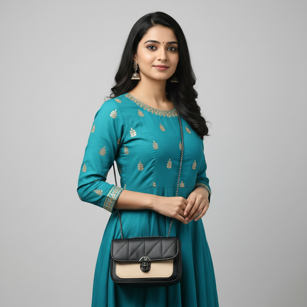 Two-Tone Shoulder Bag